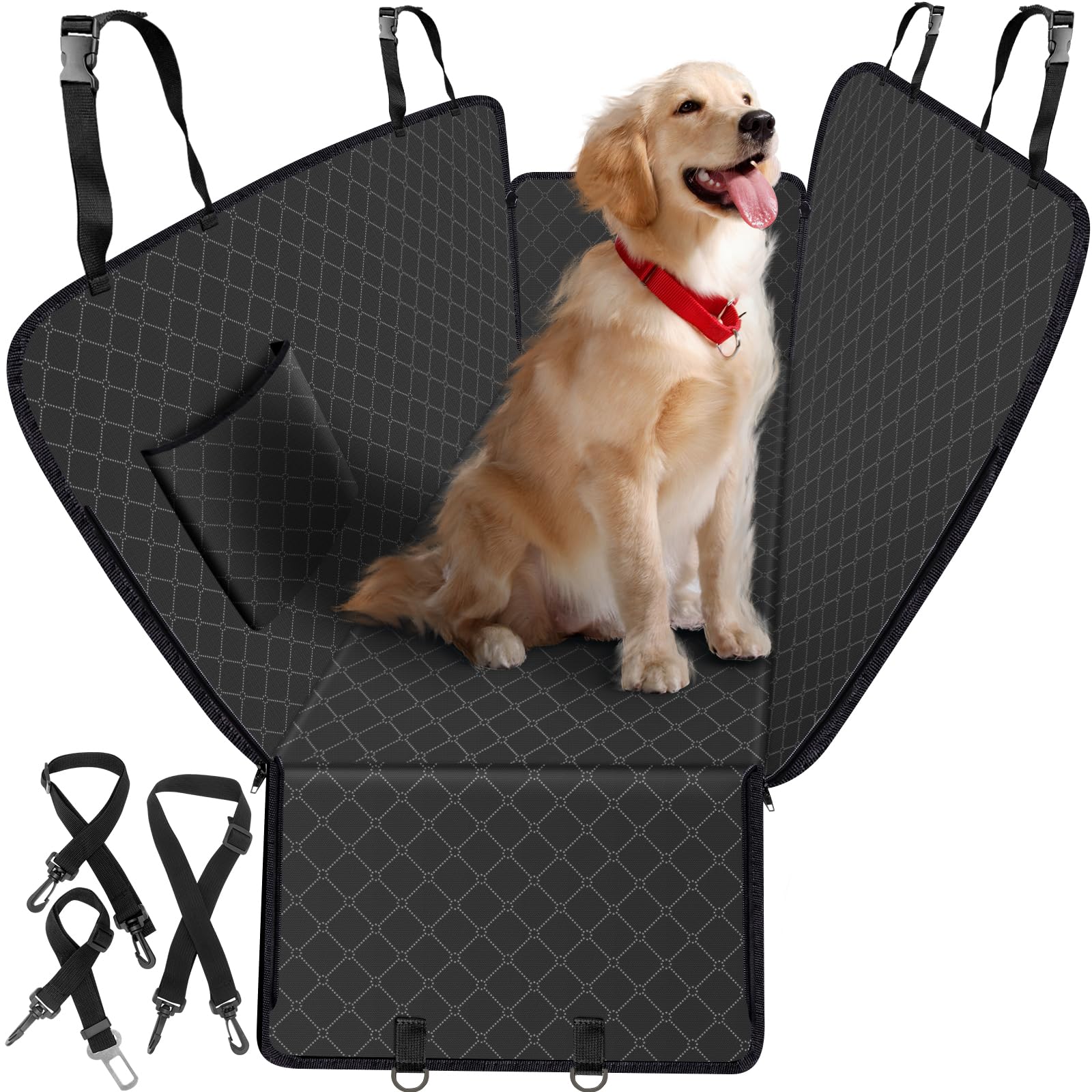 WoofKnows funda para asiento de perro en hamaca protege el asiento y ofrece comodidad.