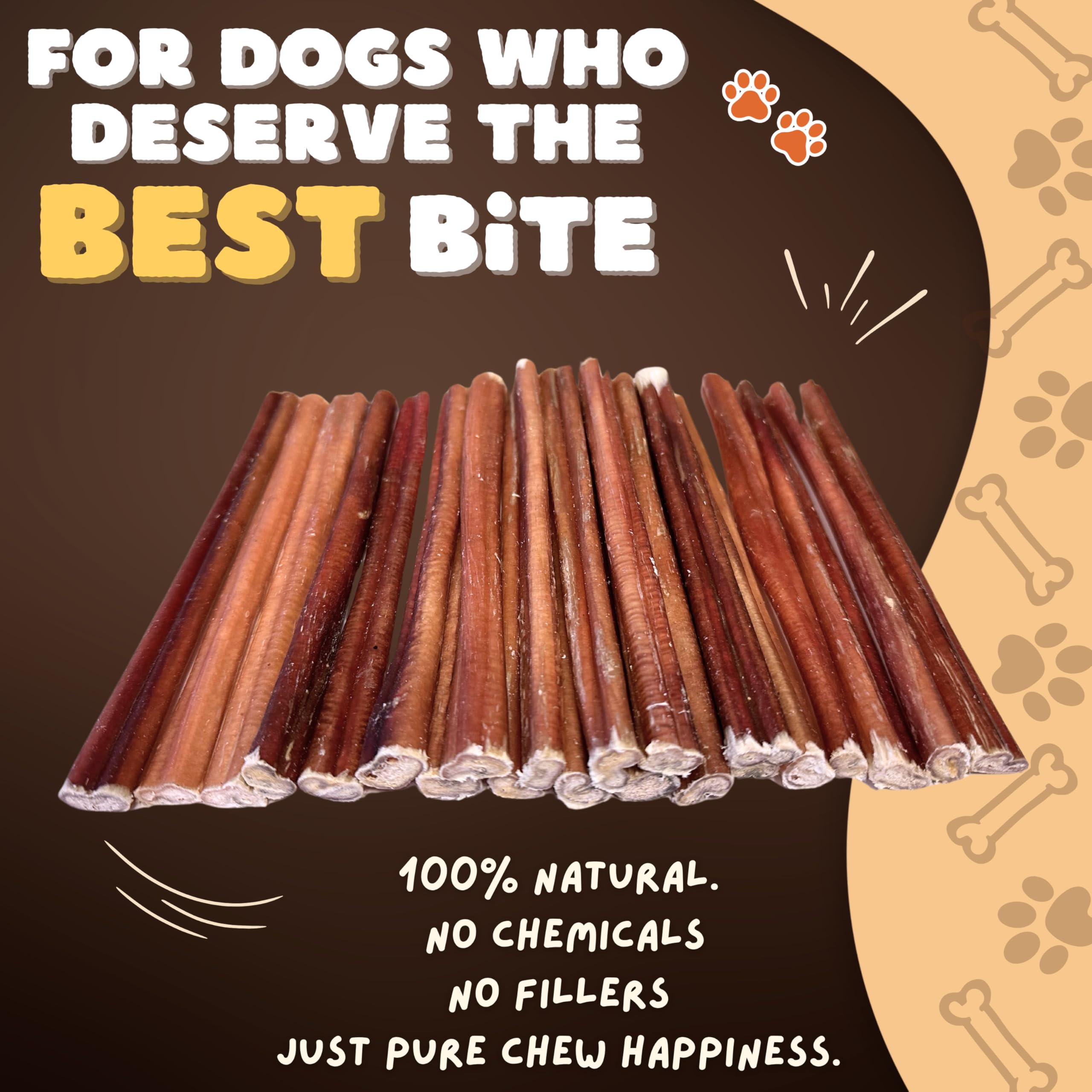 Acercamiento a Woofley's Bully Sticks de 6 pulgadas para perros