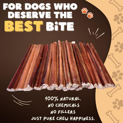 Acercamiento a Woofley's Bully Sticks de 6 pulgadas para perros