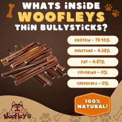 Dientes saludables al masticar Woofley's Bully Sticks de 6 pulgadas