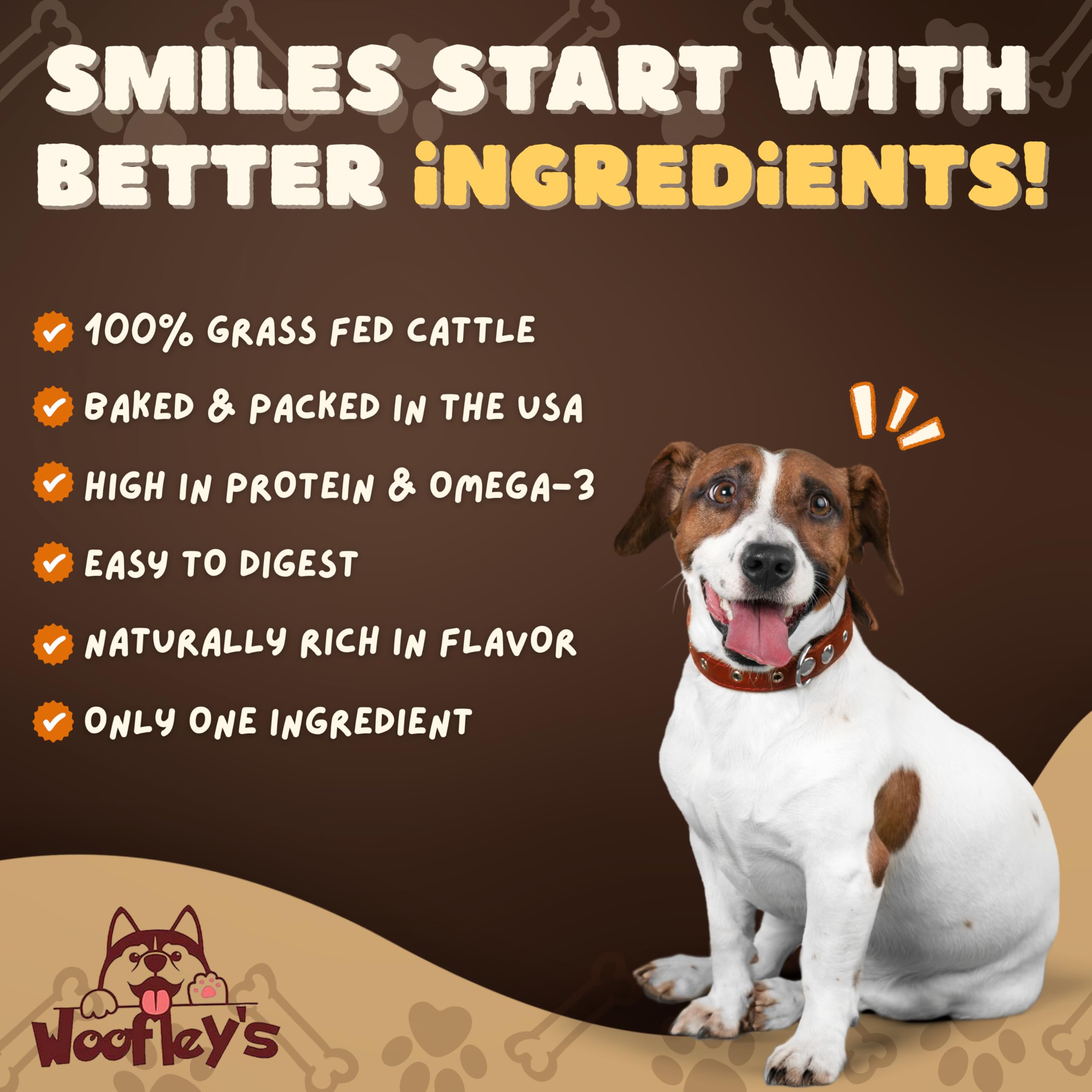 Woofley's palitos de esófago para perros, uso diario seguro y entretenido.