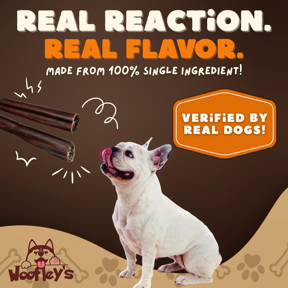 Woofley's palitos de colágeno 6 pulgadas, sin químicos ni aditivos para mayor tranquilidad.