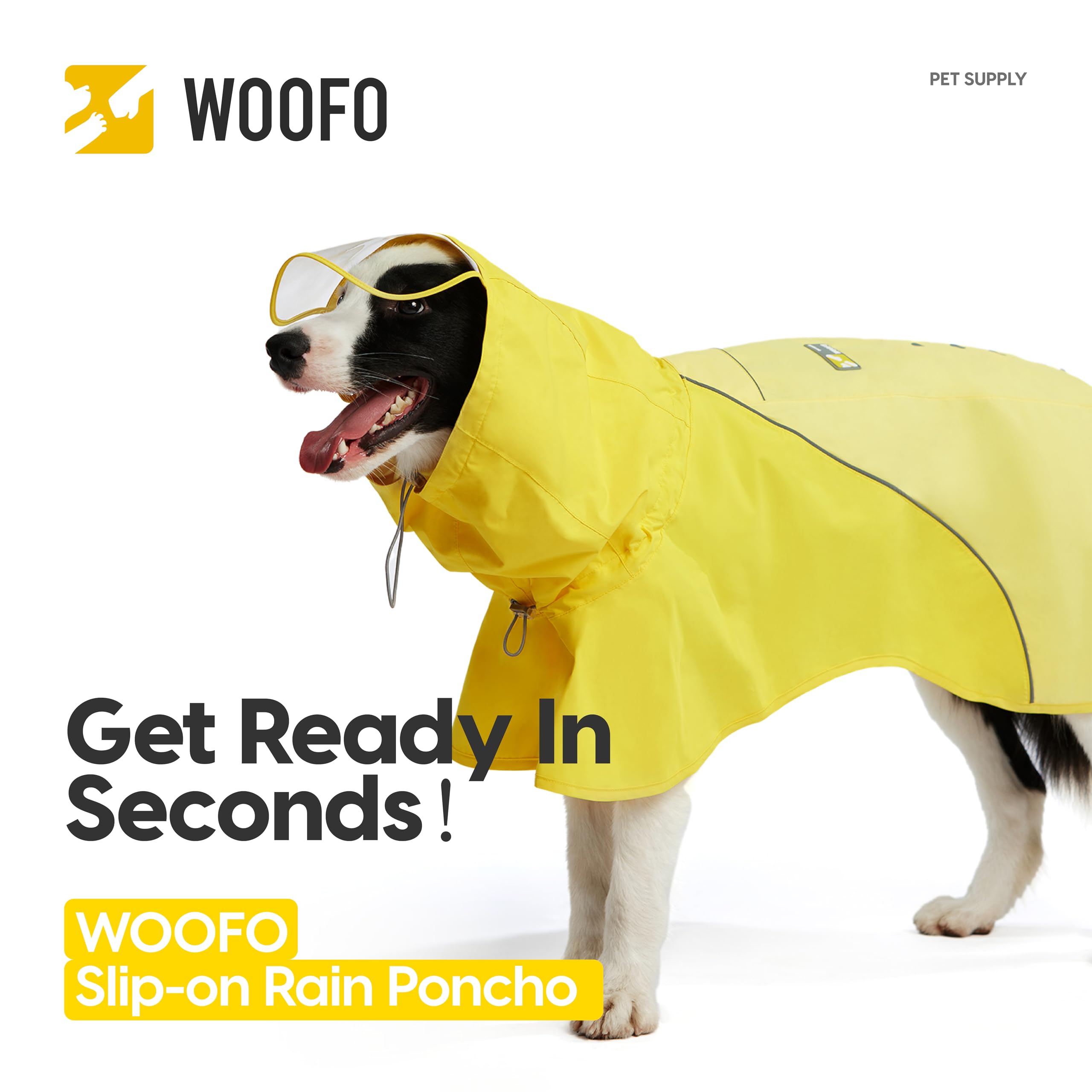 Poncho WOOFO para perro con ajuste de cinco dimensiones.
