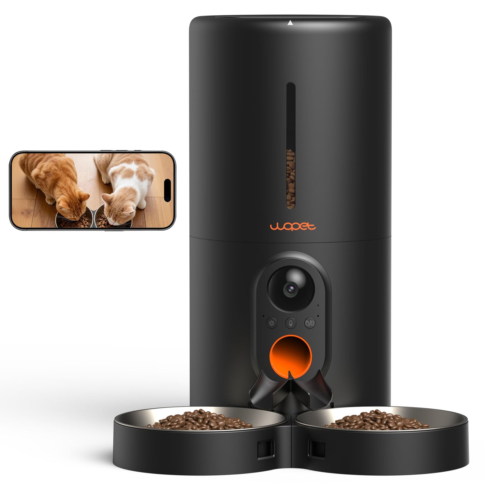 WOPET alimentador automático con cámara para gatos, visión en tiempo real desde la app