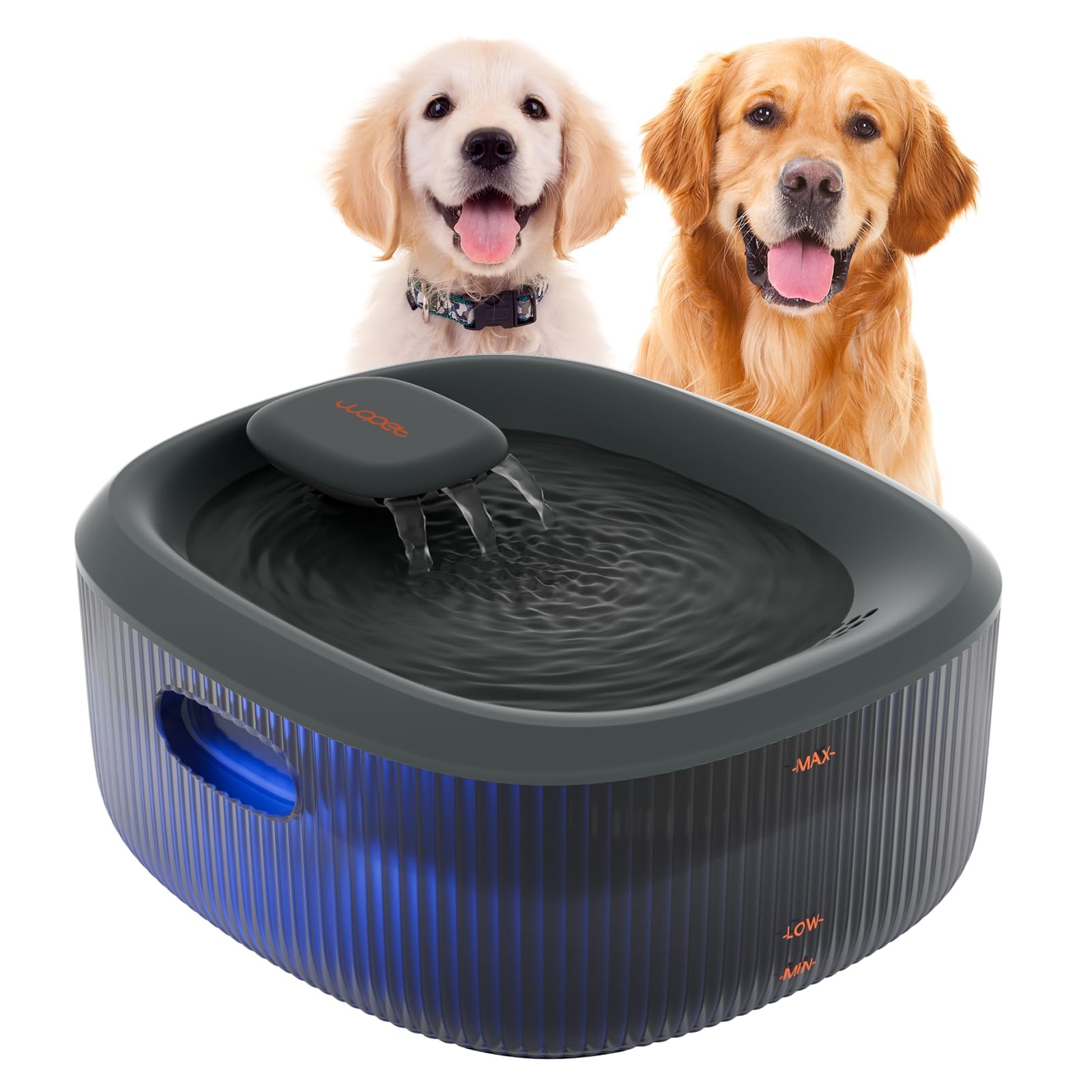 WOPET bebederero para perros grandes con ventana de nivel de agua para monitorear.