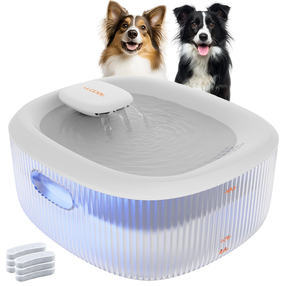 Bebedero WOPET para perros grandes, capacidad 6L, ideal para familias activas.