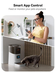 WOPET con control por app para monitorear comidas a distancia.