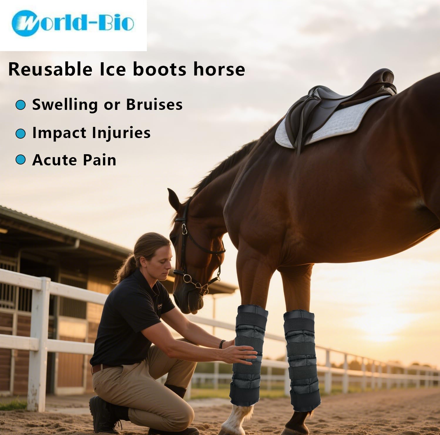 WORLD-BIO empaque de botas de hielo para caballos