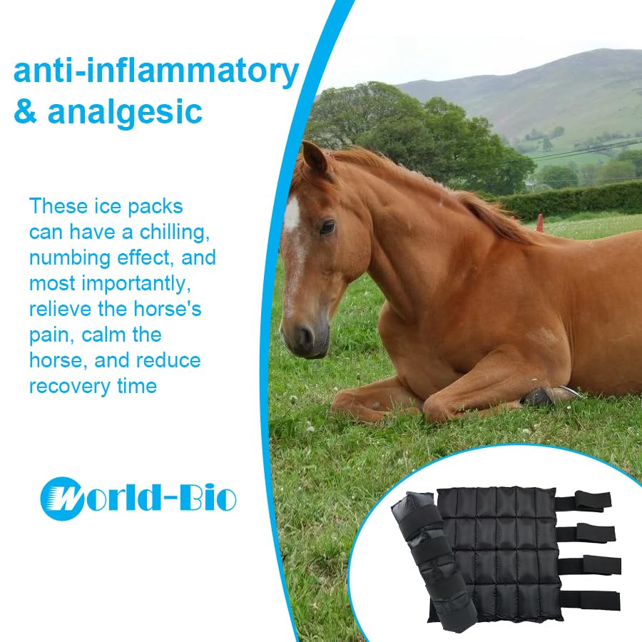 WORLD-BIO botas de hielo para rodilla de caballo alivian la rigidez tras ejercicio