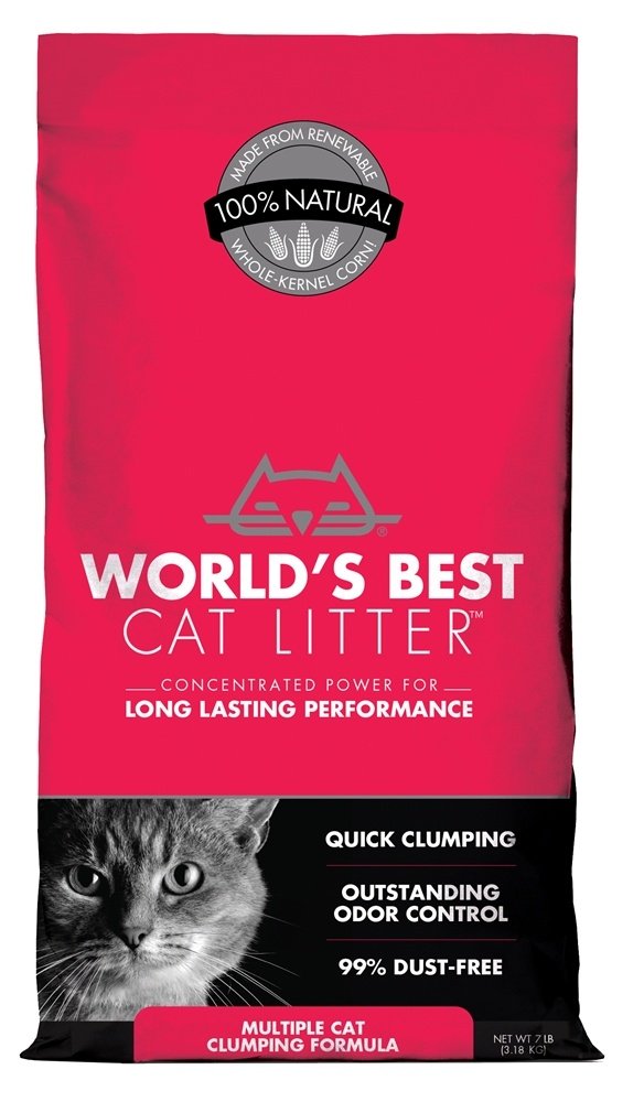 World's Best Cat Litter con apilado rápido facilita la limpieza tras las siestas de los felinos.