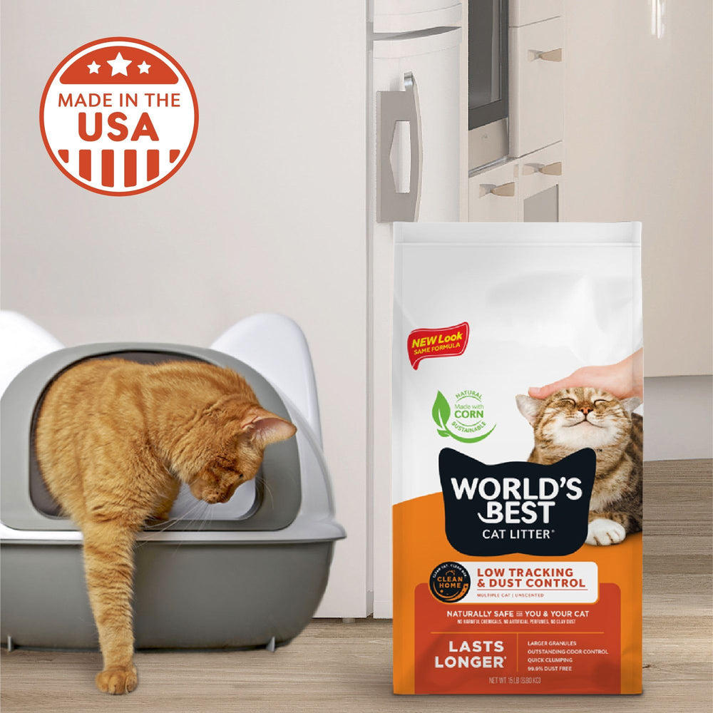 World's Best Cat Litter formación de grumos rápida para limpieza fácil.