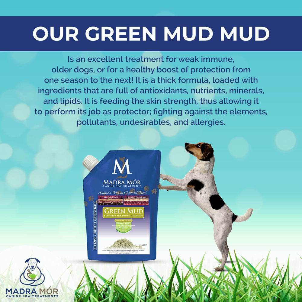 Worldwide Nutrition Madra Mor baño de barro para perros, limpieza suave del pelaje y la piel