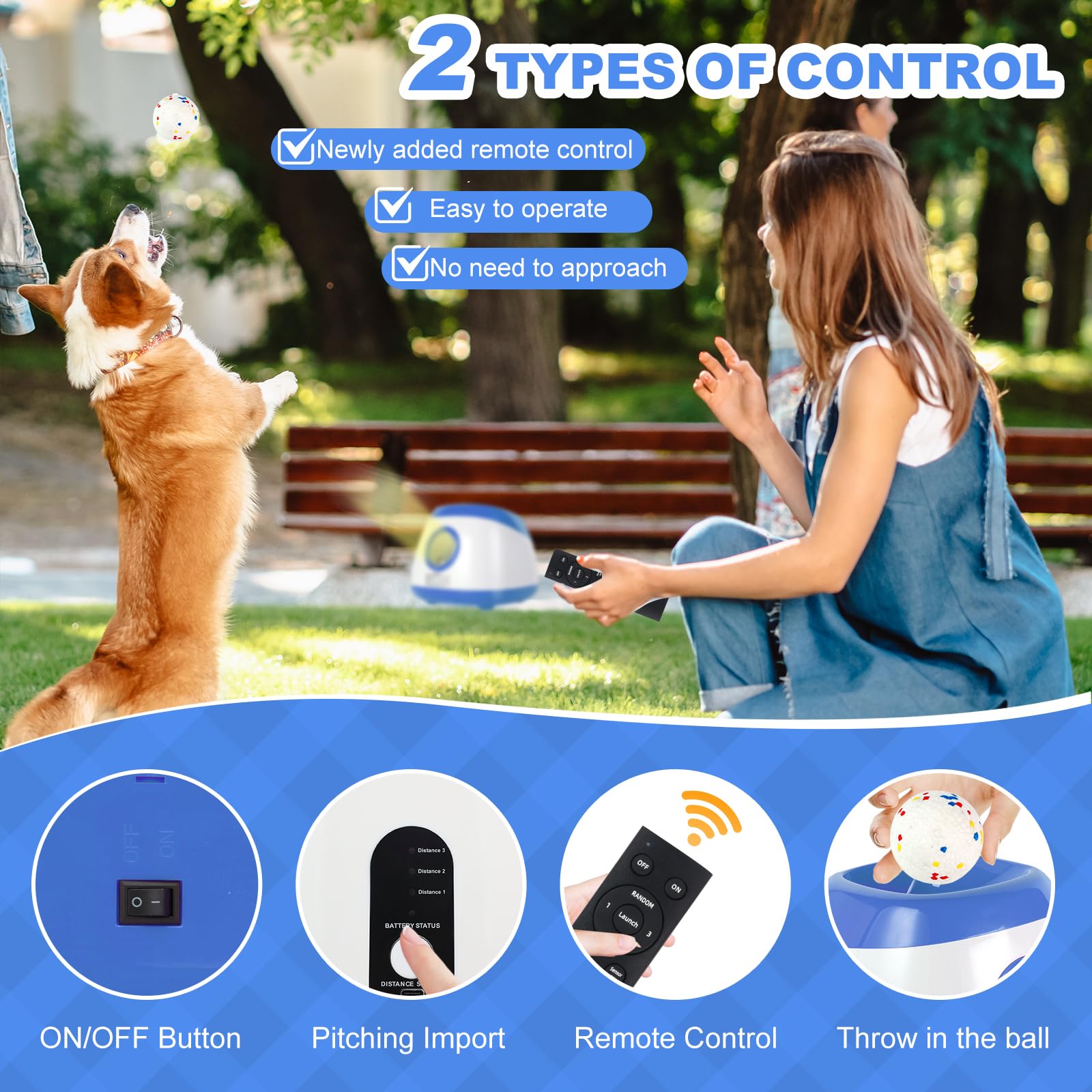 Lanzador automático para perros Wortade a 60 pies para patios medianos.