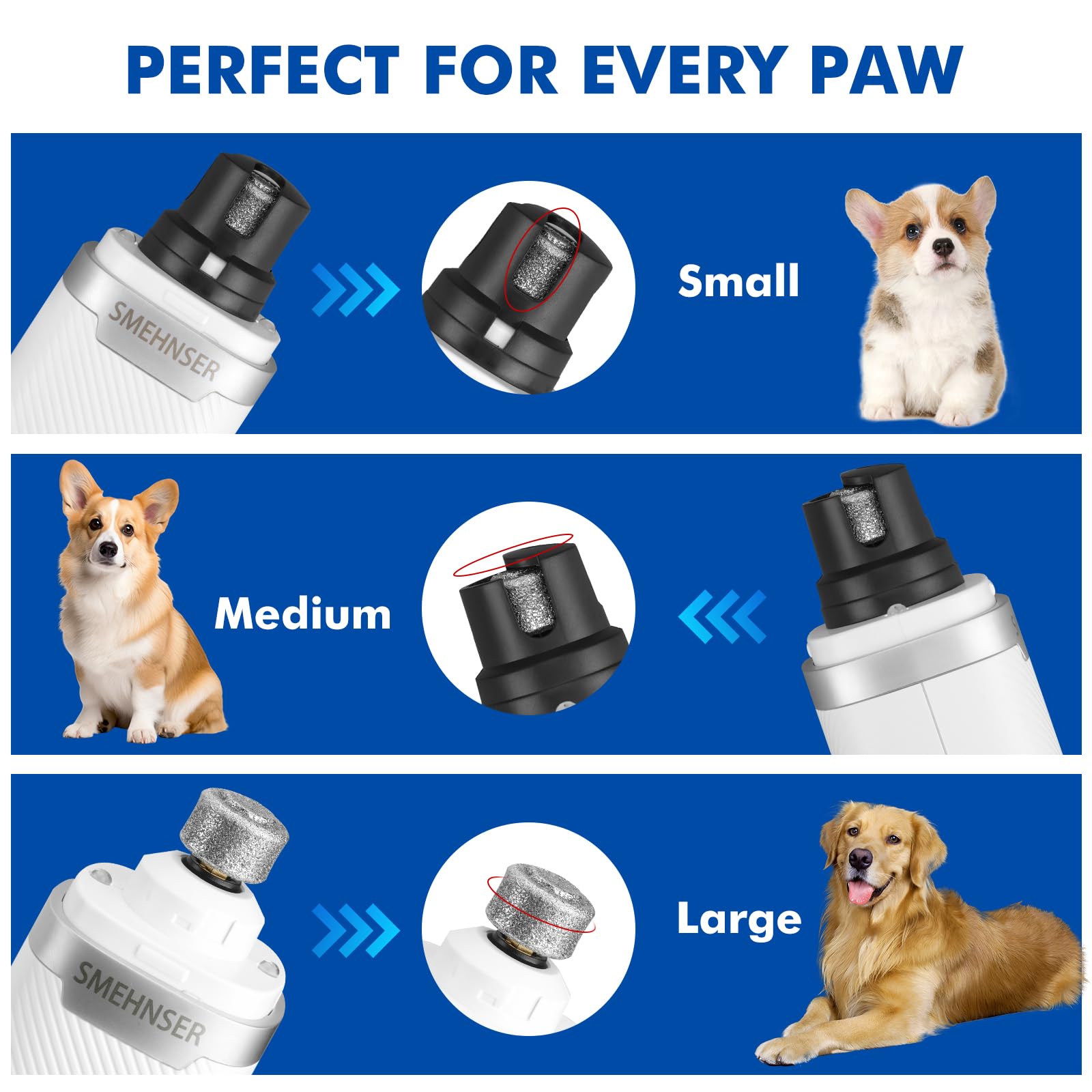 Lima de uñas Wortade para perros grandes con control seguro