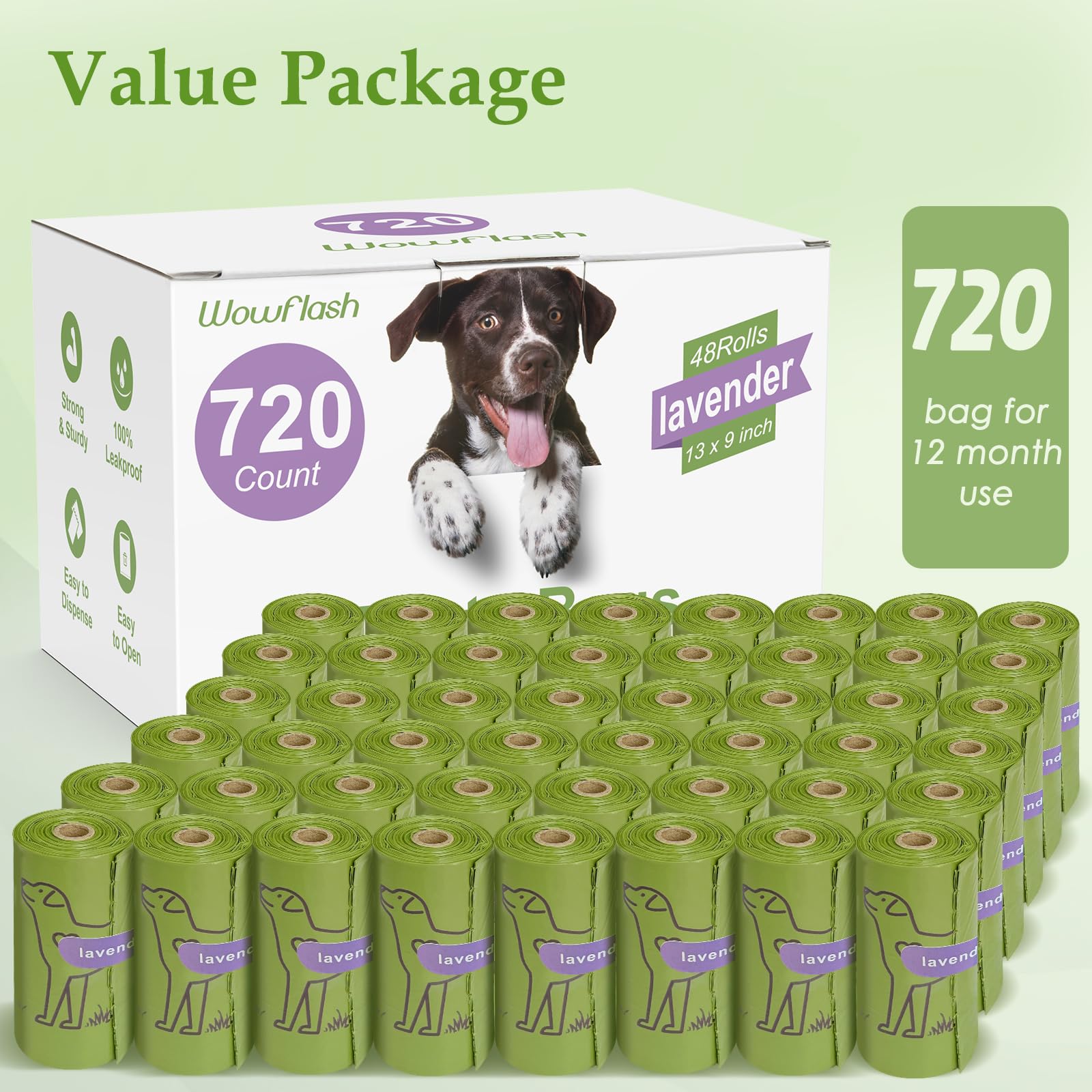 Wowflash bolsas con aroma lavanda para neutralizar olores al recoger.