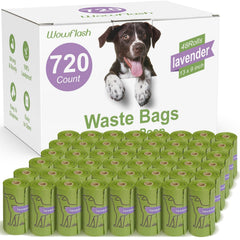 Wowflash bolsas excrementos perro lavanda 13x9, aroma suave para un paseo limpio.