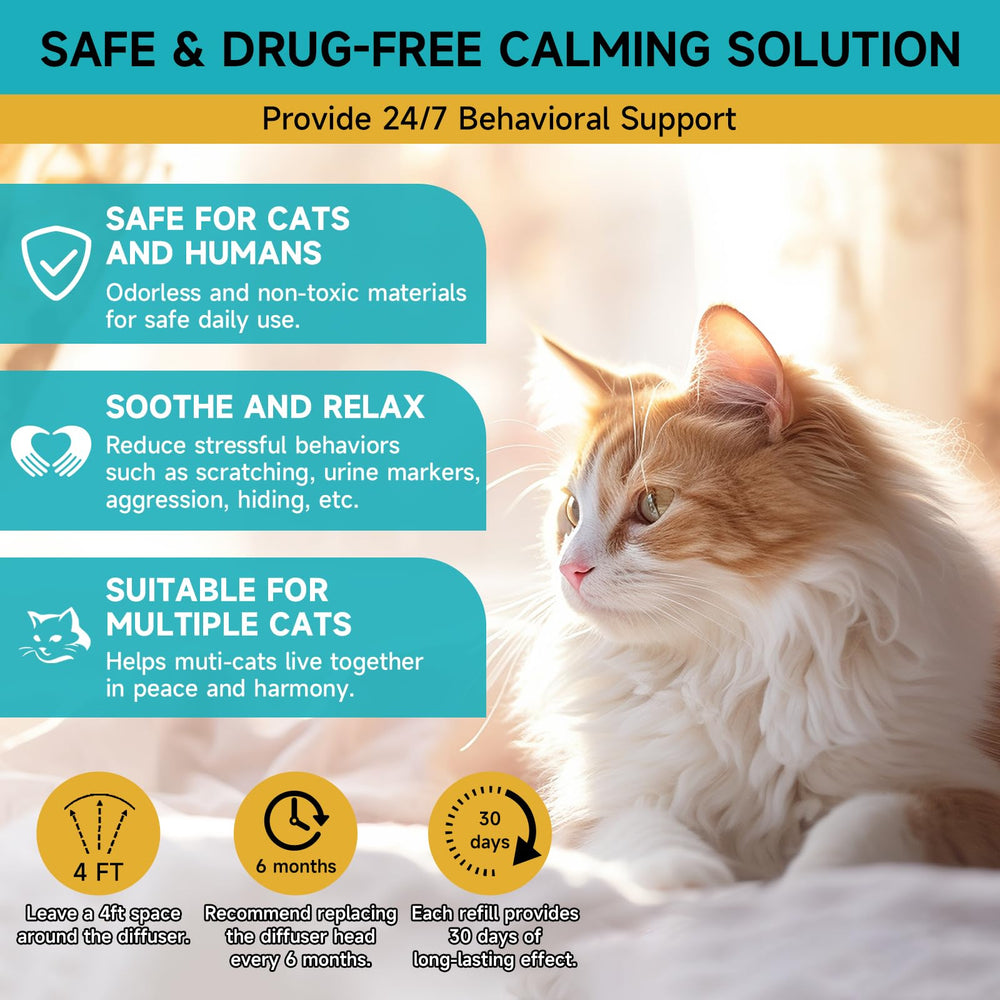 Kit de 6 recargas Woyamay, calma prolongada para gatos durante 180 días