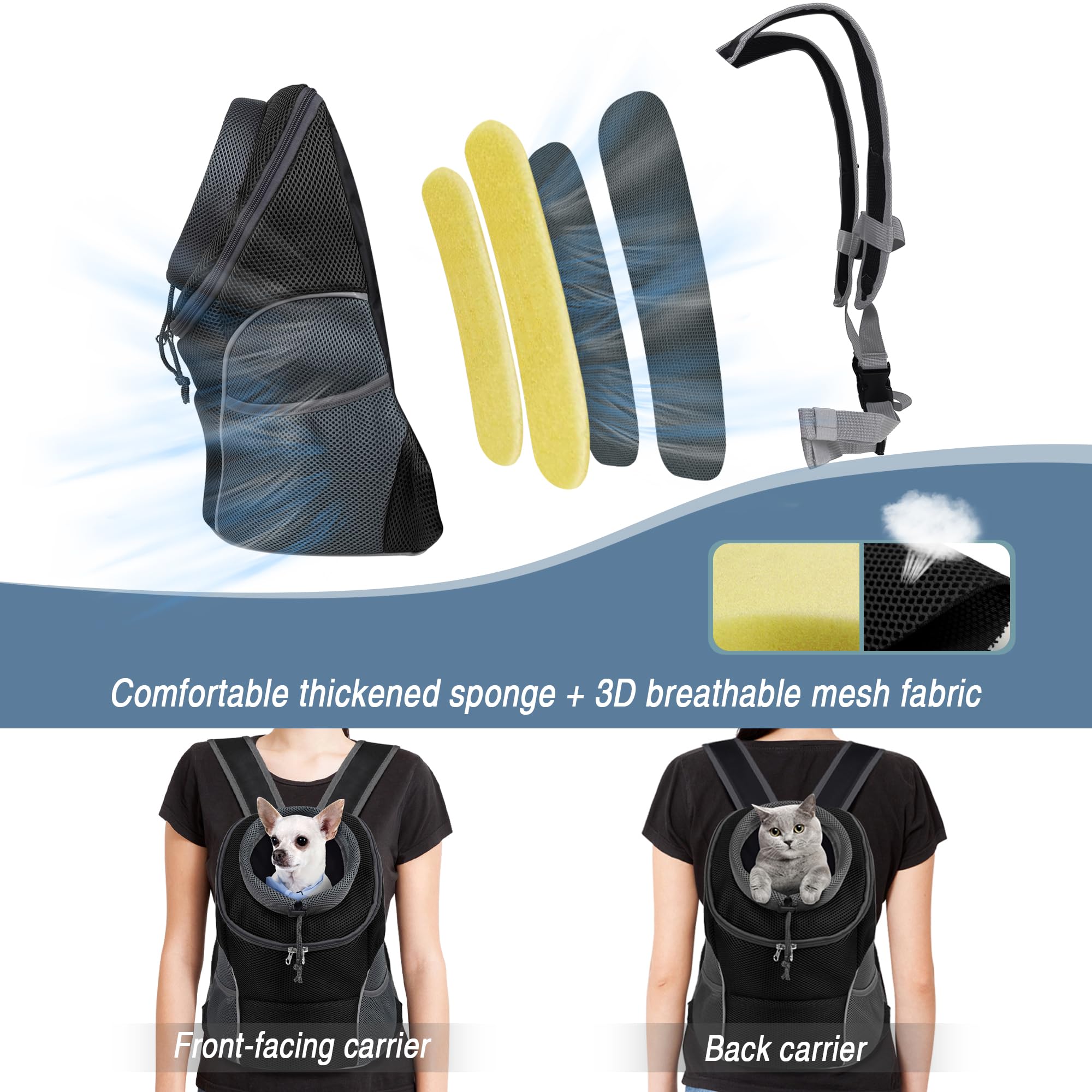 WOYYHO mochila para perro, base removible, fácil de limpiar y estable.