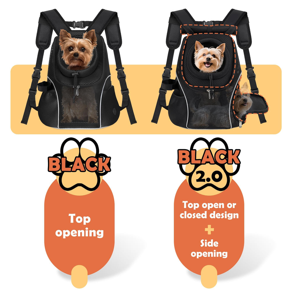Mochila WOYYHO para perro con bolsillo portabotellas izquierdo para hidratación rápida.