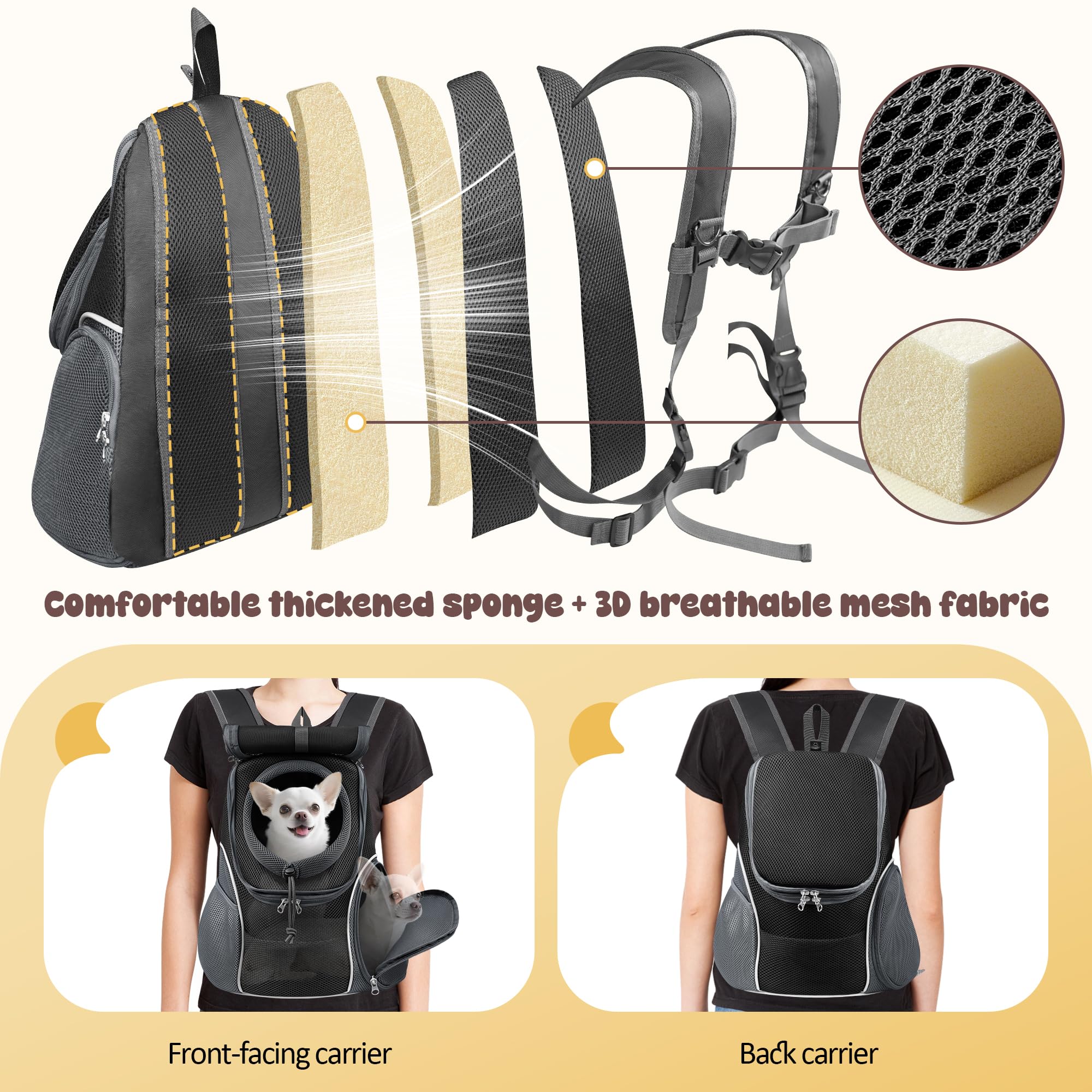 Correas ergonómicas WOYYHO alivian la carga en hombros.