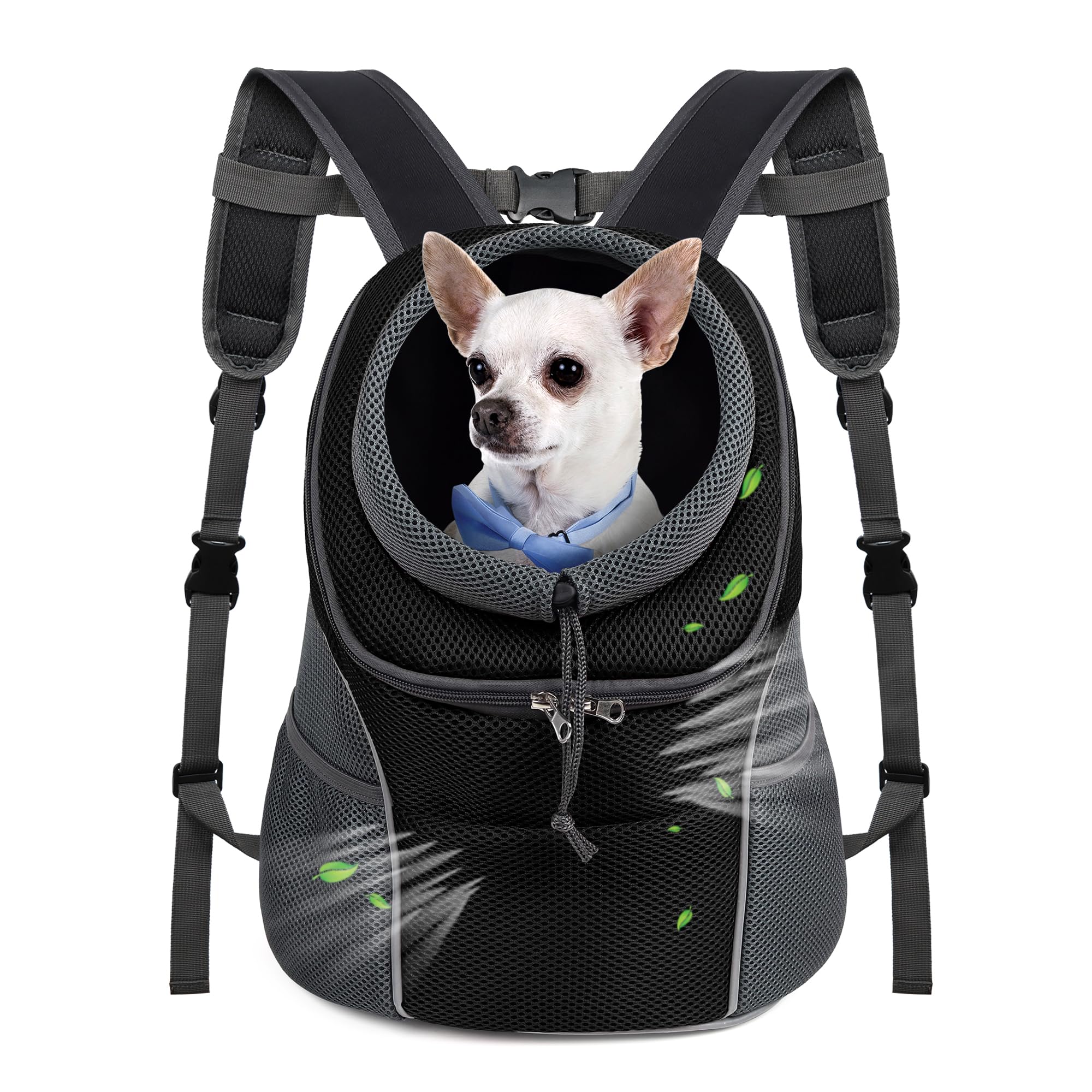 WOYYHO mochila para perro, frontal y ventilada, ideal para paseos.