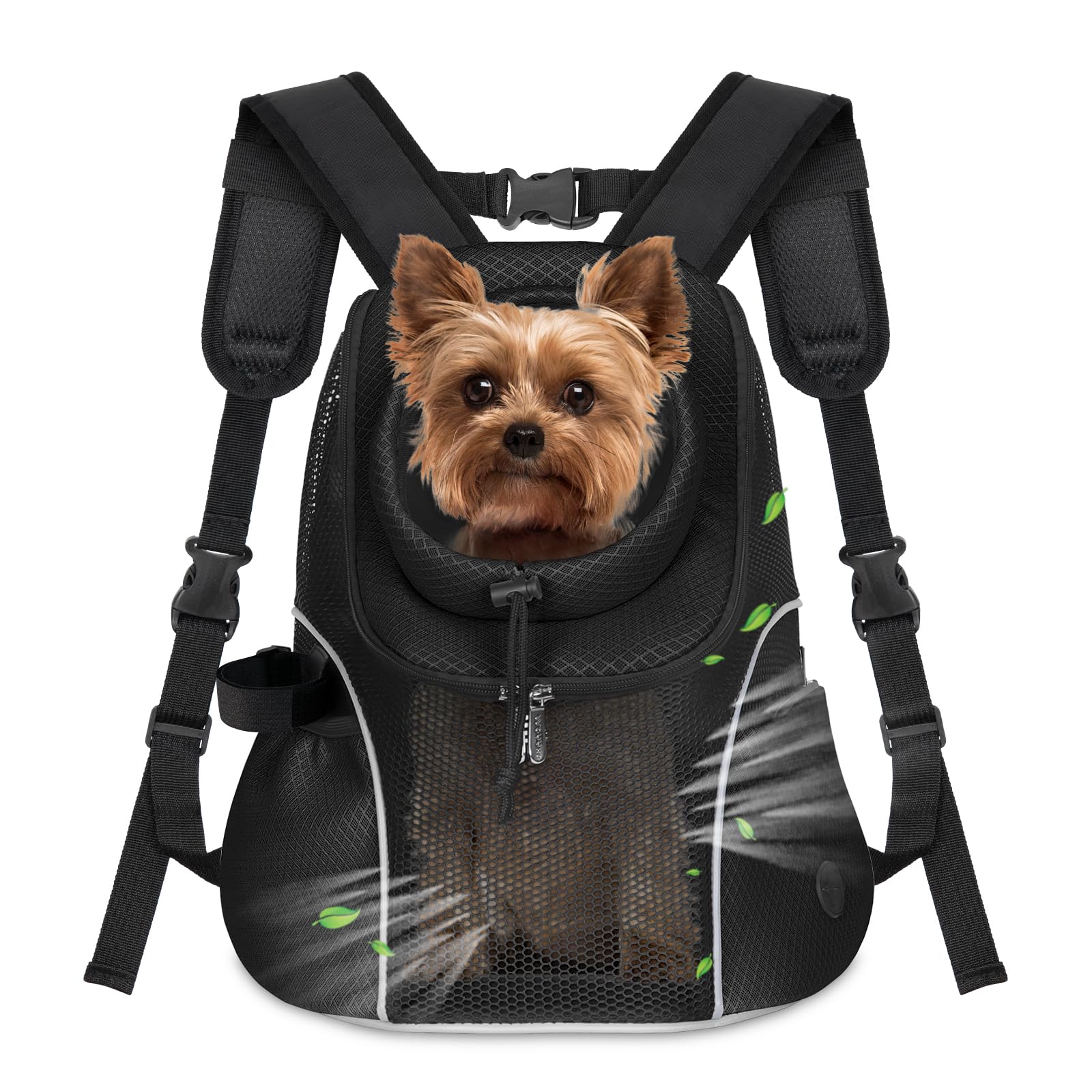 Mochila WOYYHO para perro con frontal ventilada, comodidad y mejor flujo de aire.