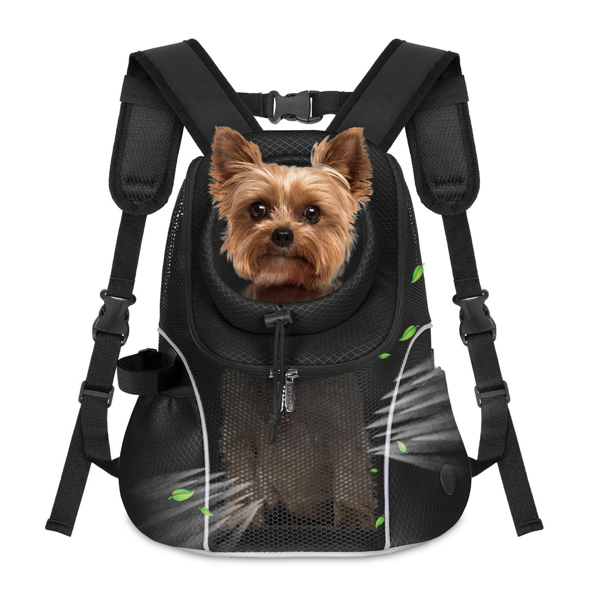 Mochila WOYYHO para perro con frontal ventilada, comodidad y mejor flujo de aire.