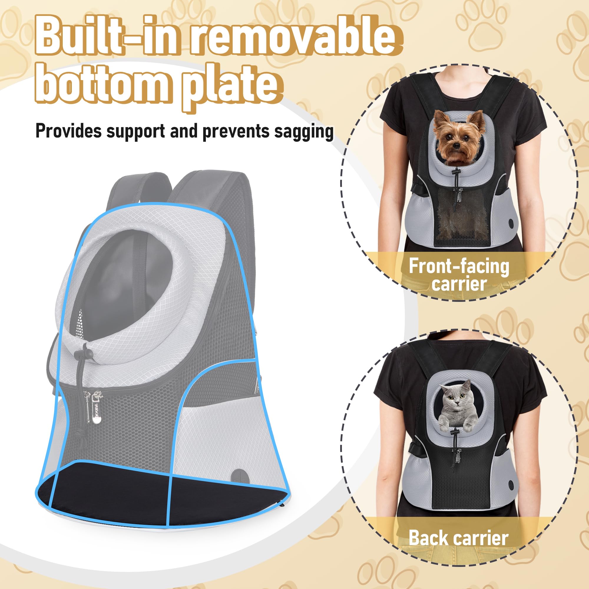 WOYYHO Mochila Portador de Perro dispensador de desechos y almacenamiento