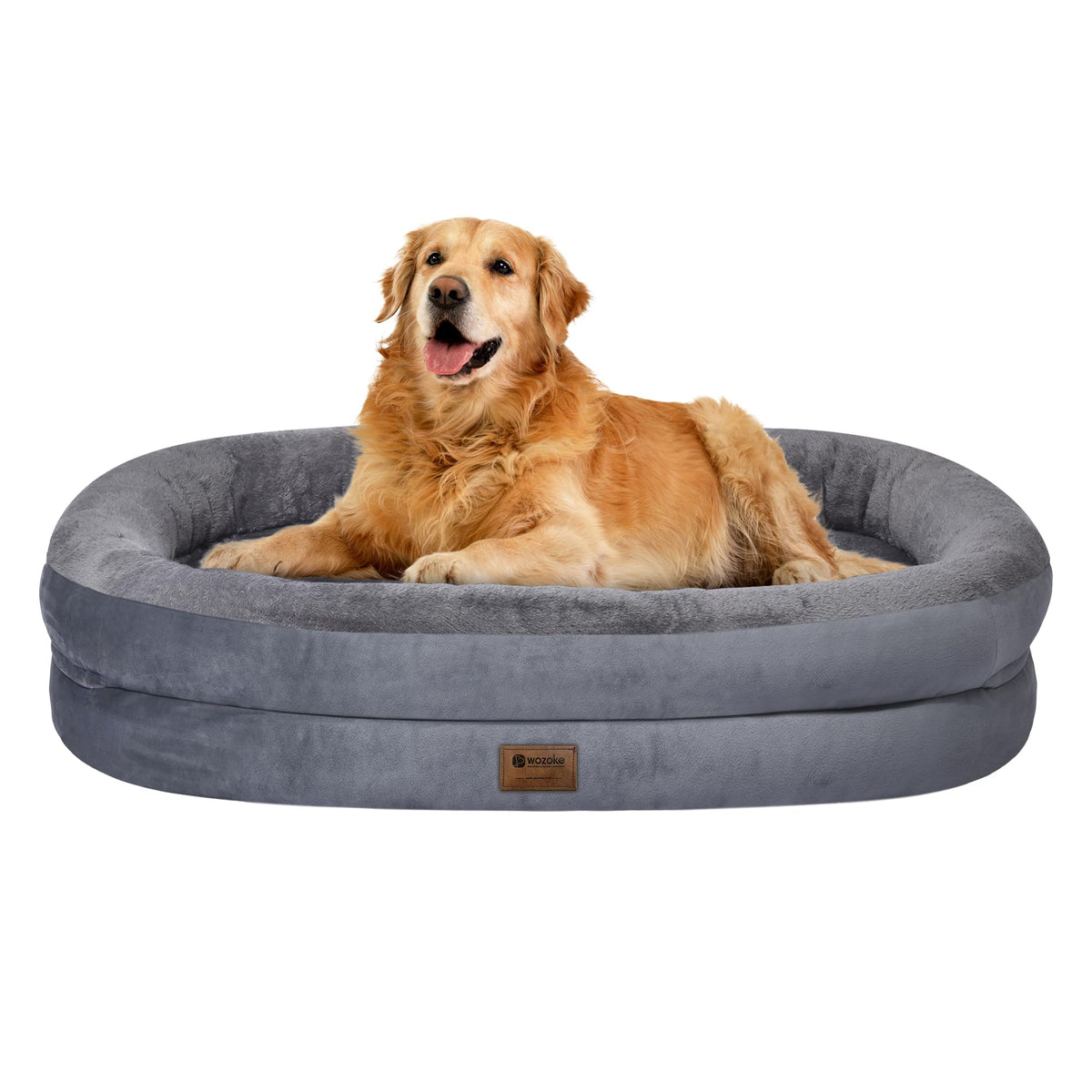 WOZOKE cama perro grande ergonómica con espuma de memoria para soporte.