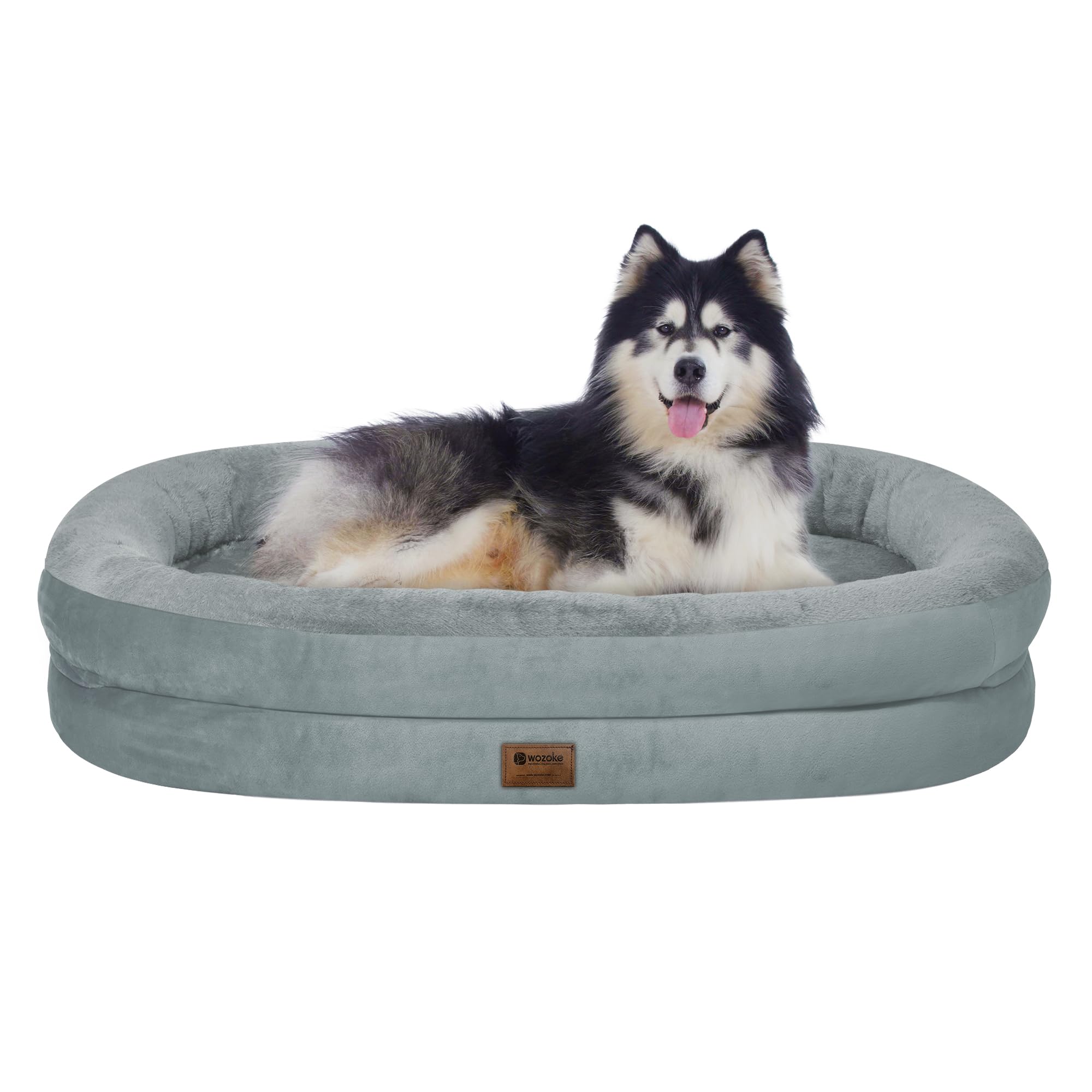 WOZOKE cama para perro ortopédica con espuma memoria ofrece soporte y comodidad.