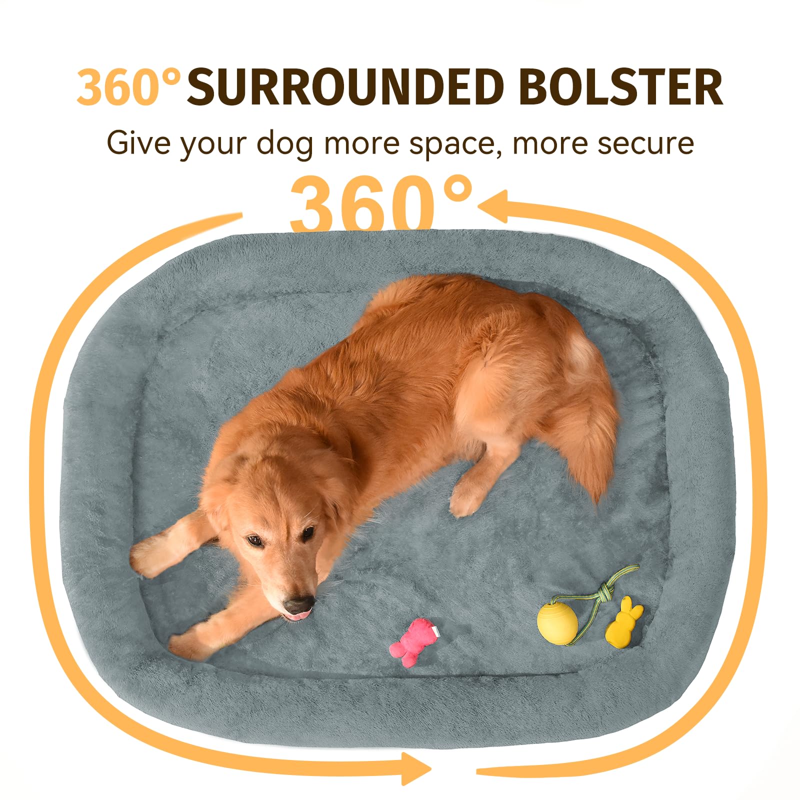 WOZOKE cama para perro ortopédica refuerzos 360 brindan contención y seguridad.