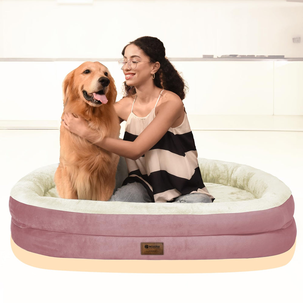 Cama para perros grandes en color rosa WOZOKE, estilo elegante.