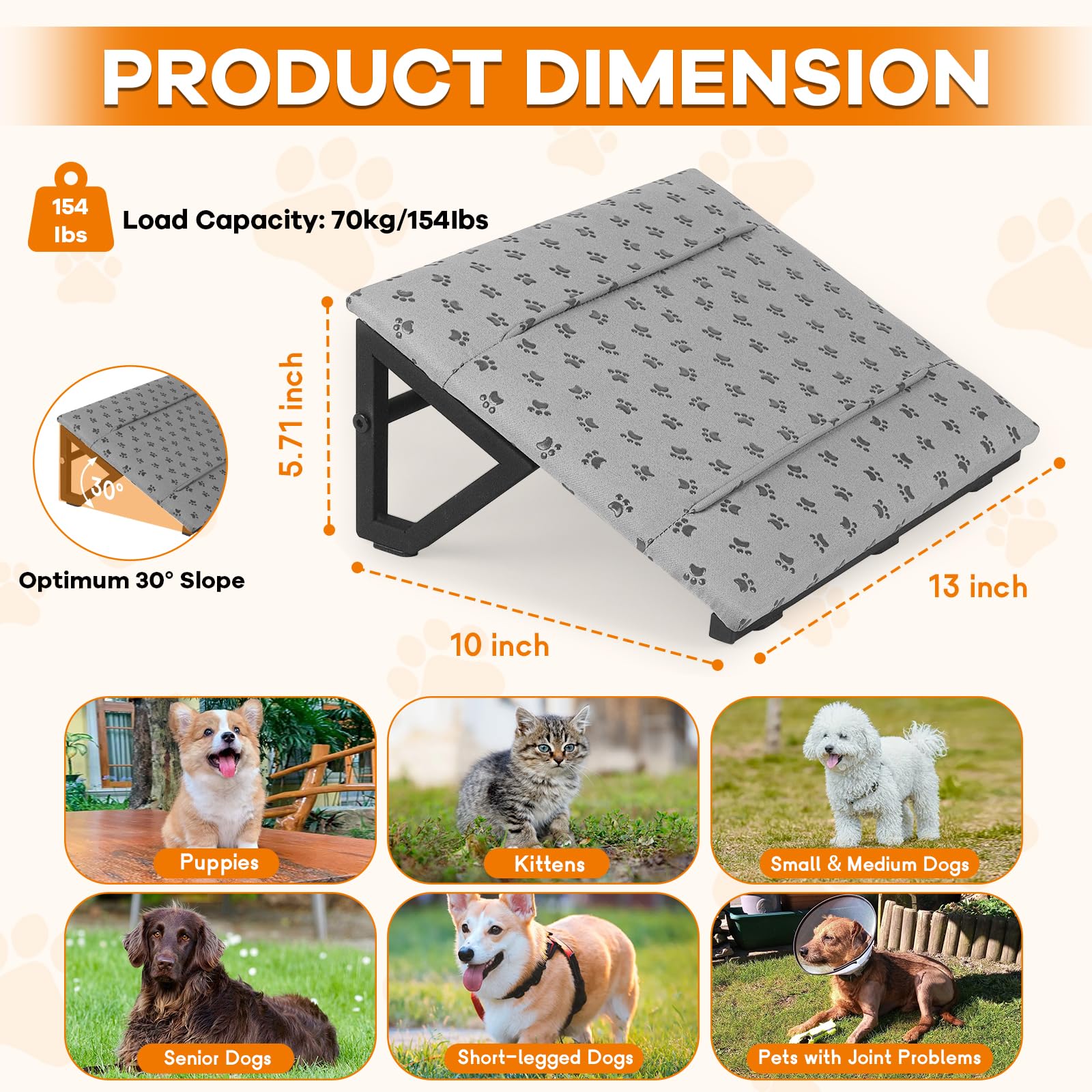 WPVPaw rampa con superficie de foam, confort para las patas