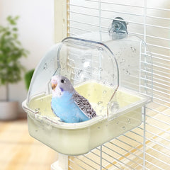 Bañera para jaula de aves WQY GroceryShop, caja transparente para observar a las aves durante el baño.