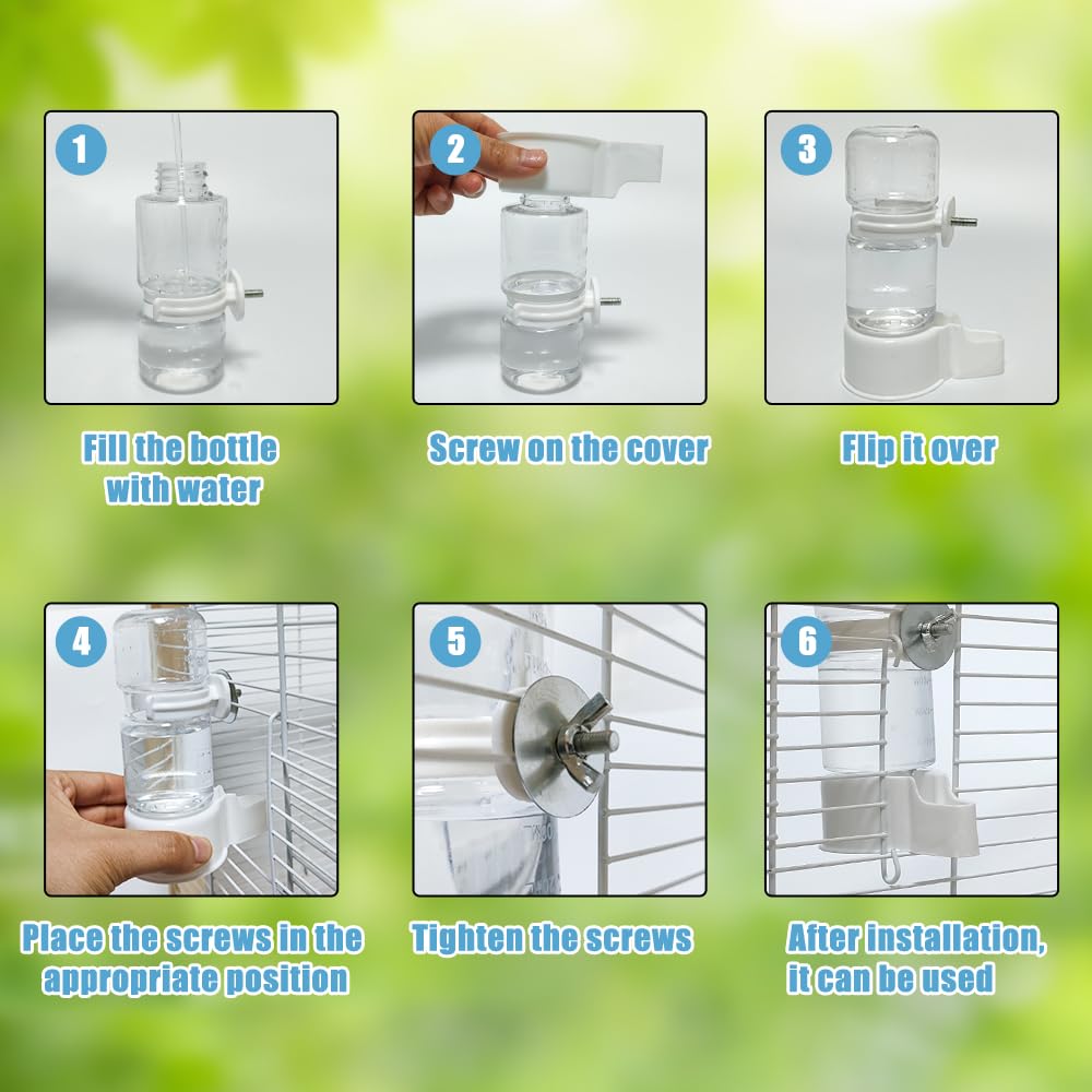 Capacidad de 140 ml para estancias largas, mantiene a las aves hidratadas.