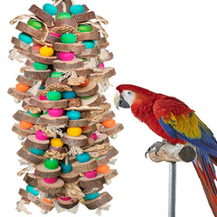 Juguete WQY GroceryShop: bloques de madera multicolor para loros estimulan el picoteo seguro.
