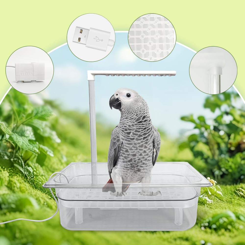 Ducha automática de 180 grados para loros facilita la limpieza