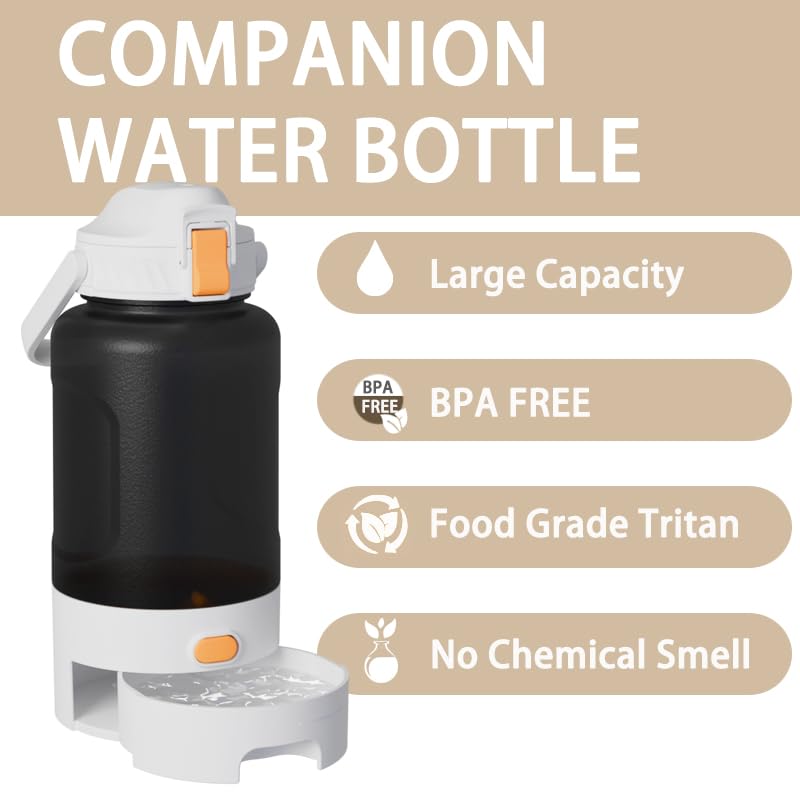 Wreyng botella para humanos con cuenco integrado para perros durante caminatas