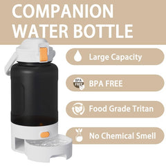 Wreyng botella para humanos con cuenco integrado para perros durante caminatas