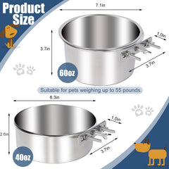 Bebedero anti-derrame de acero inoxidable Wrifazaly para perros grandes.