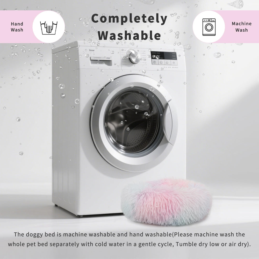 Cama Wrkfree con forro peluche suave y base antideslizante para estabilidad.