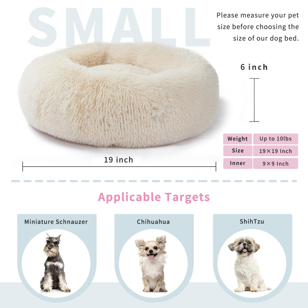 Wrkfree cama para perro pequeño con funda de pelo falso suave.