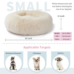 Wrkfree cama para perro pequeño con funda de pelo falso suave.