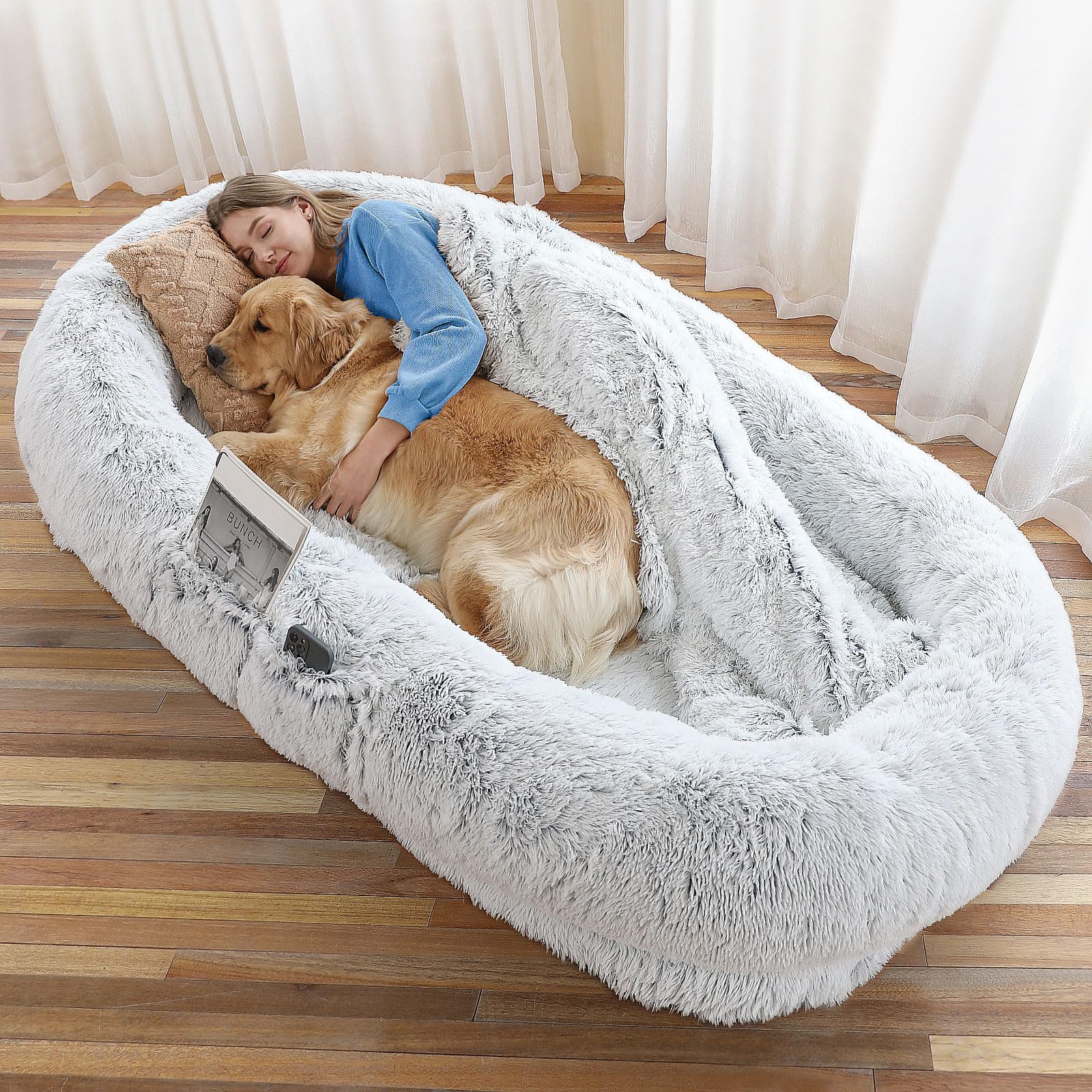 Cama humana WROS, vista general, descanso cómodo para ti y tu mascota.