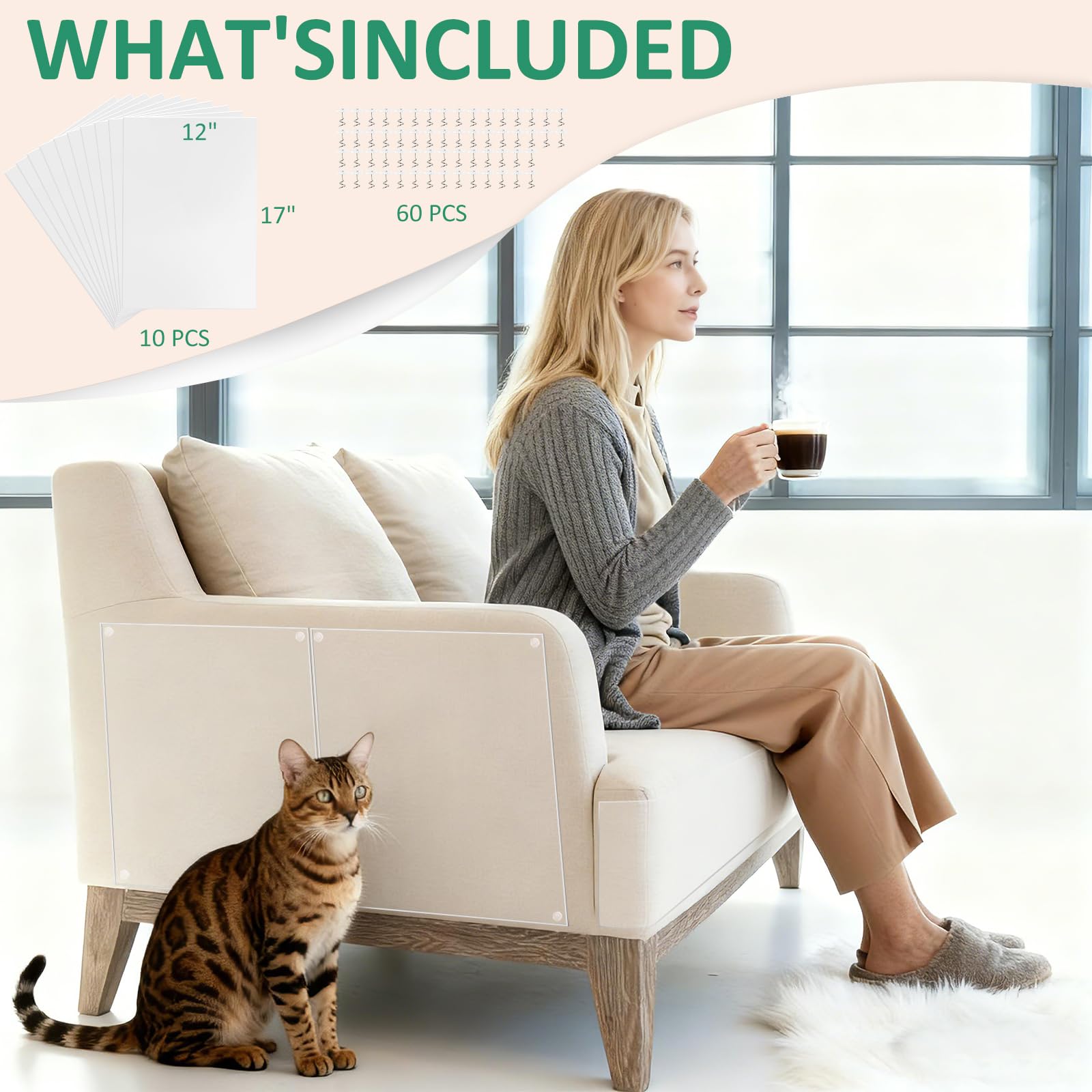 Instalación fácil con adhesivo Wsaeig, protege muebles sin residuo.