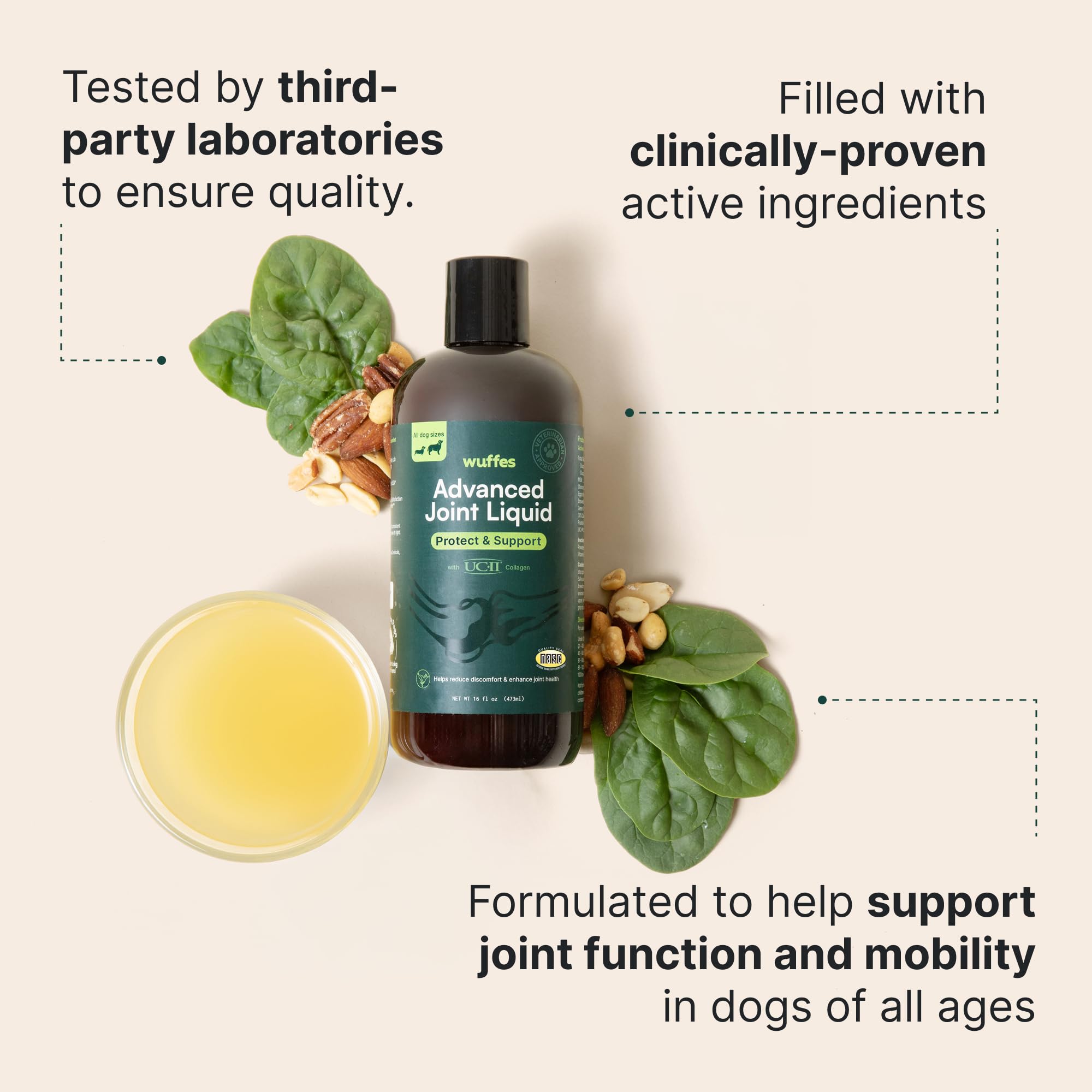 Wuffes Advanced Joint Liquid sabor ternera para mayor aceptación