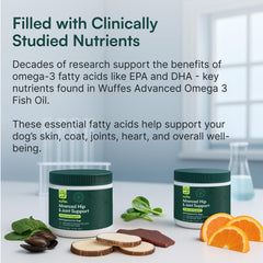 Wuffes omega-3 y MSM para estructura articular más resistente.