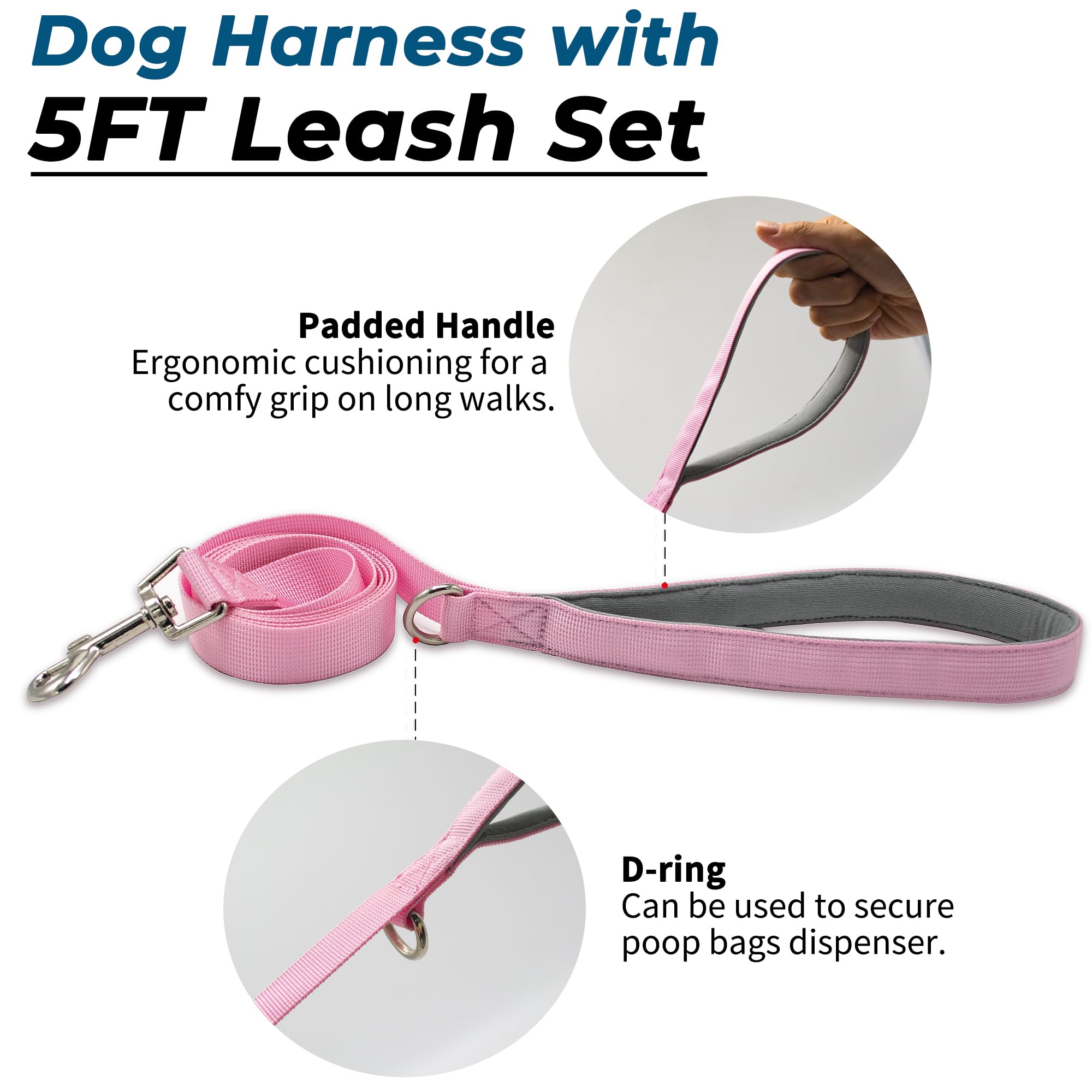 Wuffley asa de asistencia rosa XS para superar obstáculos con seguridad.