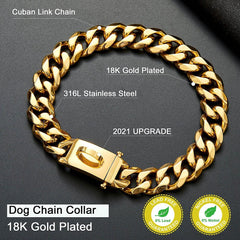 Collar dorado W/W Lifetime de acero inoxidable 316L con acabado pulido y duradero