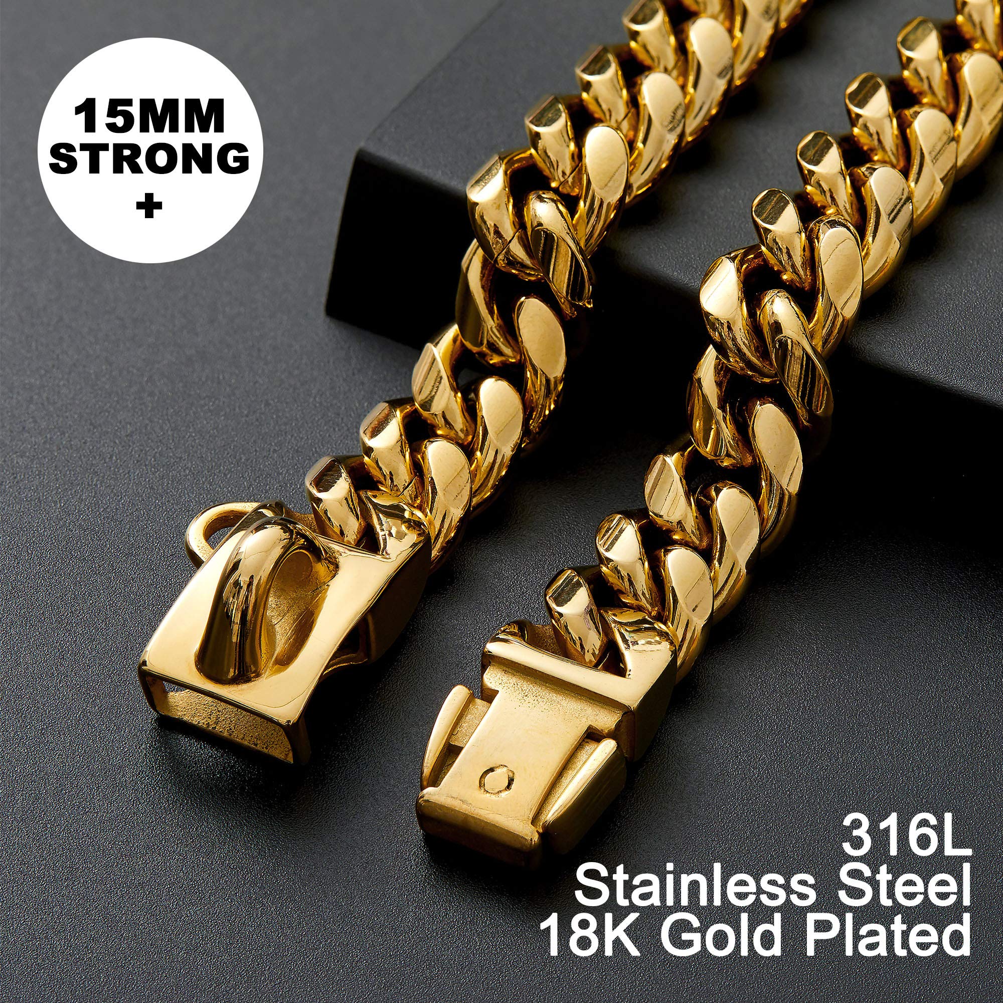 Material premium: oro 18K sobre acero 316L, durabilidad y apariencia lujosa